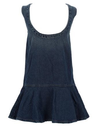 Ganni Organic Cotton Denim Mini Dress - Blue