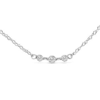 House of Brilliance Sterling Silver 1/5 Cttw Lab Grown Diamond 3 Stone Station Necklace at Nordstrom