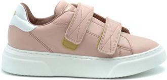 Philippe Model Roze Leren Veterschoenen - Dames - Sneakers - Roze - 35 EU - Leer - Schoenen
