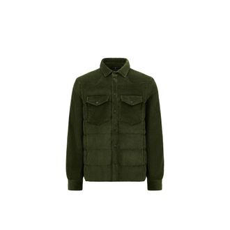 Moncler Moncler Gelt Corduroy Down Shirt Jacket, Men, Green, Size: 2