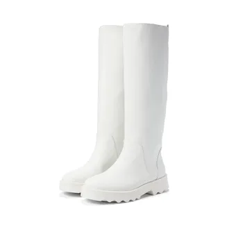 Aerosoles Womens Aerosoles Slalom Boots White Leather Knee-High Pull-On ZAP1084