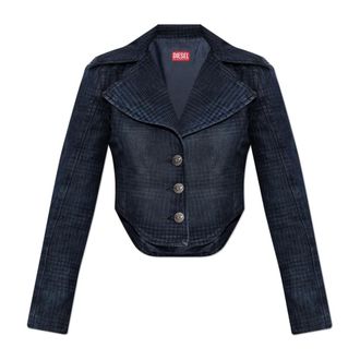 Diesel Denim Jackets, female, Blue, Size: XL Short Denim Jacket De-Ali-S