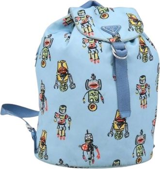 Prada Pre-owned Backpacks, female, Blue, Size: ONE SIZE Pre-owned Vintage Nylon Backpack