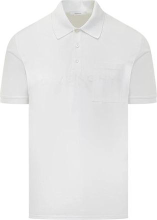 Givenchy Polo van katoen en zijde met Parijs jacquard - Heren - Polos - Wit - L - Katoen - Tops