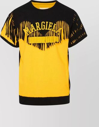 Maison Margiela two-tone cut-out cotton t-shirt