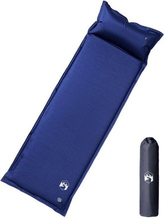 vidaXL Colch&oacute;n De Camping Autoinflable Con Almohada 1 Persona Azul Vidaxl