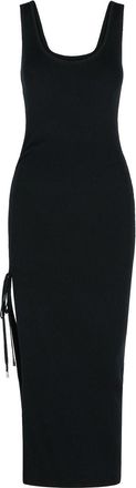 Michael Kors Ruched Black Wool Blend Dress