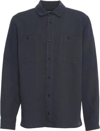 Amaranto Linnen Overhemd - Heren - Casual Overhemden - Blauw - L - Linnen - Overhemden