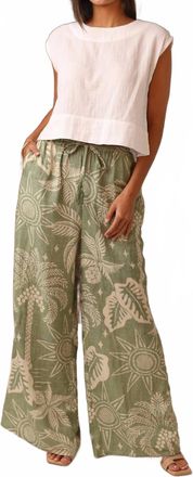 Shore Leave Beach Linen Pant In Green
