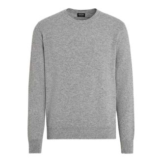 Ermenegildo Zegna Cashmere Knitwear, male, Gray, Size: 3XL Maglia girocollo in Oasi Cashmere