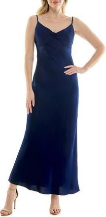 Bebe Draped Back Crepe Maxi Slipdress in Lite Blue at Nordstrom Rack, Size X-Small