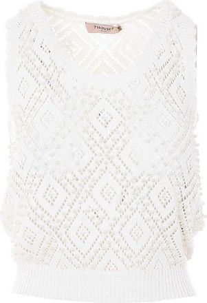 Twinset White Knitted Top