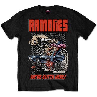 Ramones Mens Outta Here Short Sleeve T-Shirt, Black, XX-Large