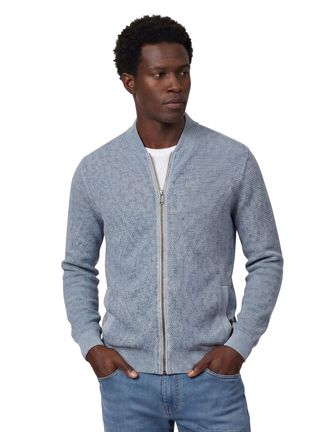 Casamoda Vest Casa Moda normale fit lichtblauw met rits gebreid