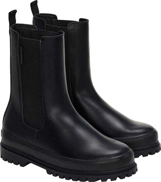 Superga Womens/Ladies 3006 Alpina Box Leather Chelsea Boots (Total Black) - Size UK 6.5