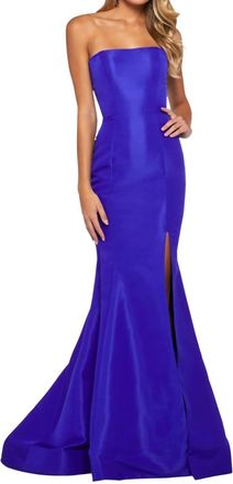 Sherri Hill Strapless Gown In Royal