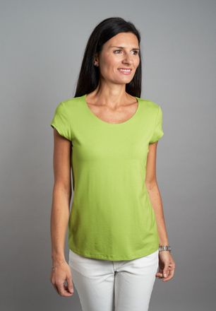 Seidel Moden T-Shirt SEIDEL MODEN, Damen, Gr. 34, gr&uuml;n (hellgr&uuml;n,70), Jersey, Obermaterial: 95% Viskose, 5% Elasthan, figurumspielend h&uuml;ftlang, Rundhals, abgestepp