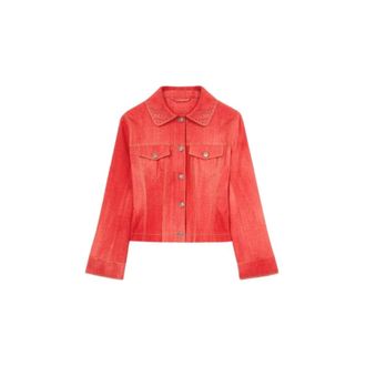 Ermanno Scervino Denim Jackets, female, Red, Size: S Viscose Jacket