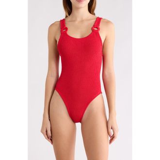 Hunza G Domino One-Piece Swimsuit in Red at Nordstrom
