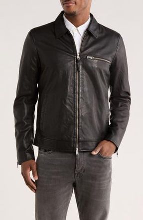 AllSaints Kaya Leather Jacket in Jet Black at Nordstrom Rack, Size Xx-Large