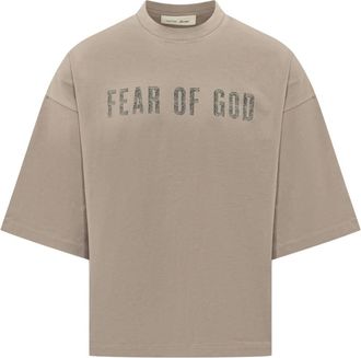 Fear of God T-shirt met korte mouwen - Heren - T-shirts - Grijs - XS - Tops