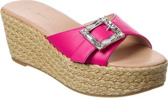 Stuart Weitzman June 75 Leather Wedge Sandal