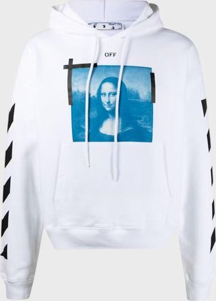 Off-white Mens Mona Lisa Hoodie White/Black - Size X-Small