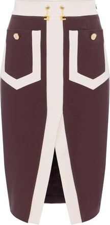 Elisabetta Franchi Midi Skirts, female, Multicolor, Size: L Colour-blocking Skirt