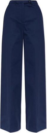 Emporio Armani Broeken, Dames, Blauw, S, Katoen, Wijde broek