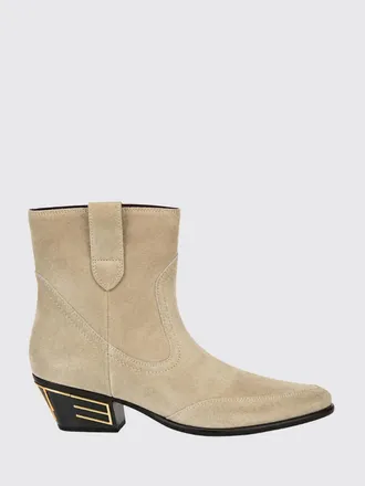 Etro Suede Cowboy Boots with Tapered Toe and Double Pull-Tabs by