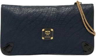 MCM Pre-owned Clutches, female, Black, Size: ONE SIZE Pre-owned Raffia Shoulder Bag