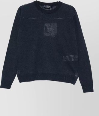 Max Mara knit sweater straight fit sheer crew neck