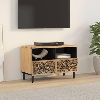 Berkfield Home TV Cabinet 70x33x46 cm Solid Wood Mango in Brown | Size: 70 x 33 x 46 cm
