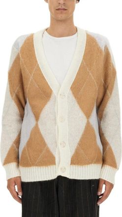 Family Fir$t Milano V-Neck Cardigan With Argyle Pattern