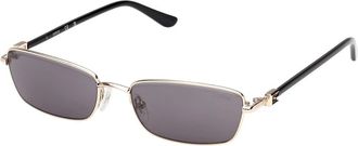 Guess Gu 00290 Rechthoekige Zonnebril - Dames - Zonnebrillen - Zwart - 55 MM - Accessoires