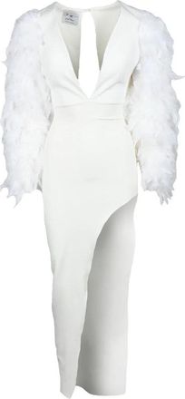 Valeria Mazza White Polyester Viscose Dress