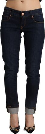 Acht Womens Skinny Jeans Dark Wash - Dark Blue Cotton - Size 26 (Waist)