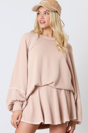 Azura Exchange Womens Ribbed Knit Mini Dress - Tan - Size X-Large