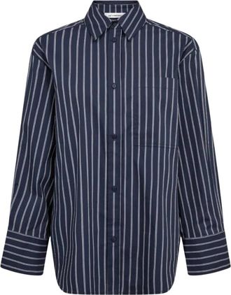 Co'Couture Somo CC Stripe Shirt - Dames - Overhemden - Blauw - M - Katoen - Overhemden