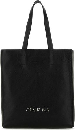 Marni Museo tote bag - women - Calf Leather/Acrylic/Polyester/Cotton/Brass/Calf Leather - One Size - Black