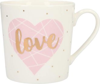 Tazza In Porcellana Depesche 300 Ml Con Lettera N - Dorata E Confezione Regalo, Multicolore