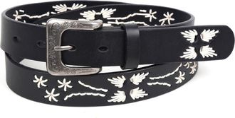 OLD TREND Senna Genuine Leather Minimalist Clean Line Belt in Black at Nordstrom, Size Medium