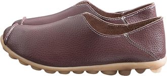 Generic Casual Shoes for Women Slip-On Smooth Loafers Shoes Leather Work Shoe Lightweight Solid Color Sports Shoe Breathable Low Top Trainers Casual Work Offi