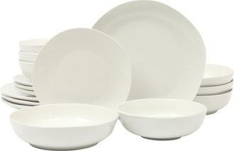 Gibson Home Lindendale Scratch-Resistant Porcelain Dinnerware Set in White at Nordstrom