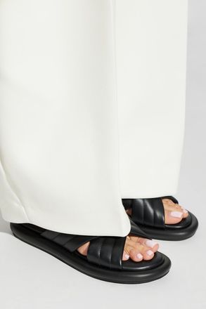 Bogner Leather Slides Portofino, Womens, Black