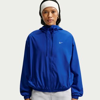 Nike Womens Nike Sportswear Loose Hooded UV Jacket in Blue | IM8161-417