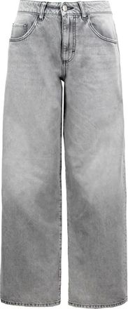Icon Denim Los Angeles Wide Jeans, female, Gray, Size: W27 Light Grey Denim Jeans
