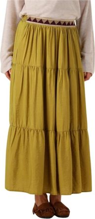 Louizon Green Wellness Midi Rok - Dames - Maxi Rokken - Geel - XS - Rokken
