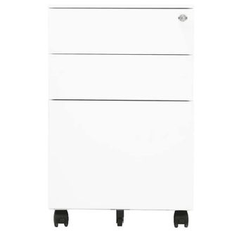 Berkfield Home Mobile File Cabinet White 39x45x60 cm Steel | Size: 39 x 45 x 60 cm
