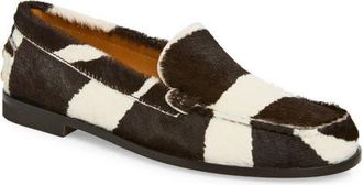 Tod's Genuine Calf Hair Stud Detail Slipper Loafer in Bianco/Moro at Nordstrom, Size 8.5Us